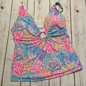 Lilly Pulitzer Pink and Blue Swim Top
